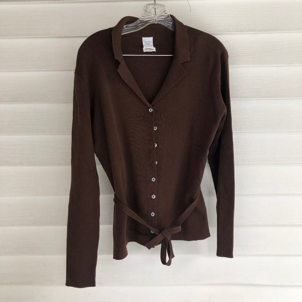 Never Worn Vintage Garnet Hill Brown Sweater size M - Picture 1 of 5